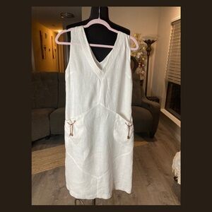 PLS Fashion 100% Linen Midi Shift Dress – Made in Greece – Women’s Small